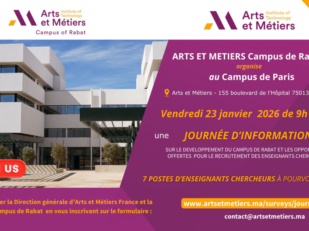 7 postes d’Enseignants chercheurs à pourvoir en 2026