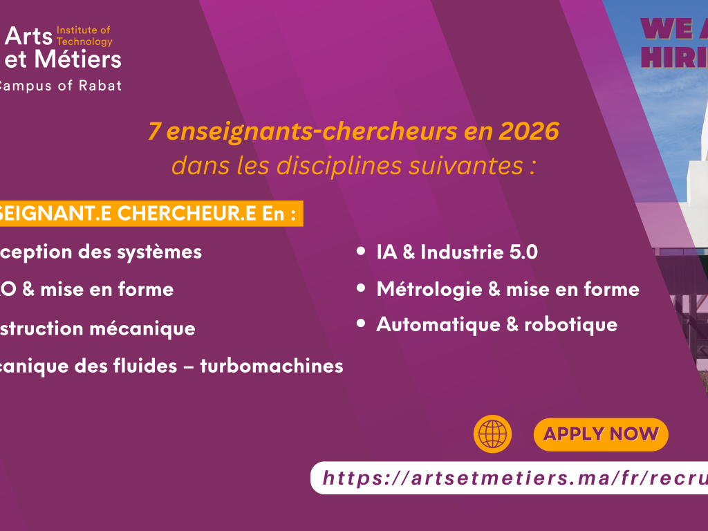7 postes d’Enseignants chercheurs à pourvoir en 2026