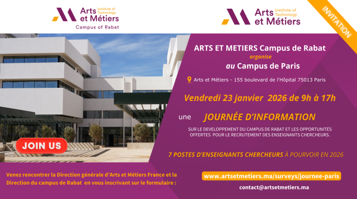 Arts et Métiers campus de Rabat est une école d'ingénieurs qui forme ...